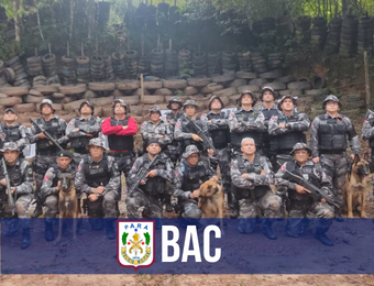 PM realiza instrução de armamento e tiro para militares e treinamento especializado para cães do BAC