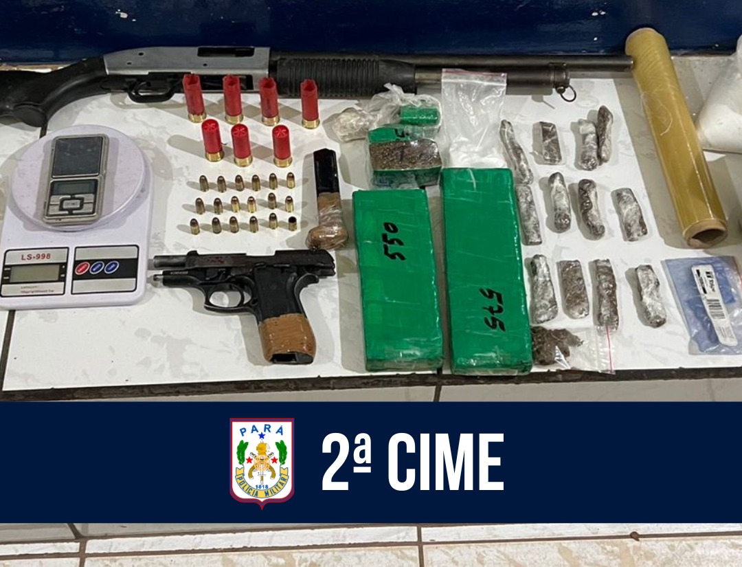 Em Redenção, 2ª CIME apreende entorpecentes e arma de fogo