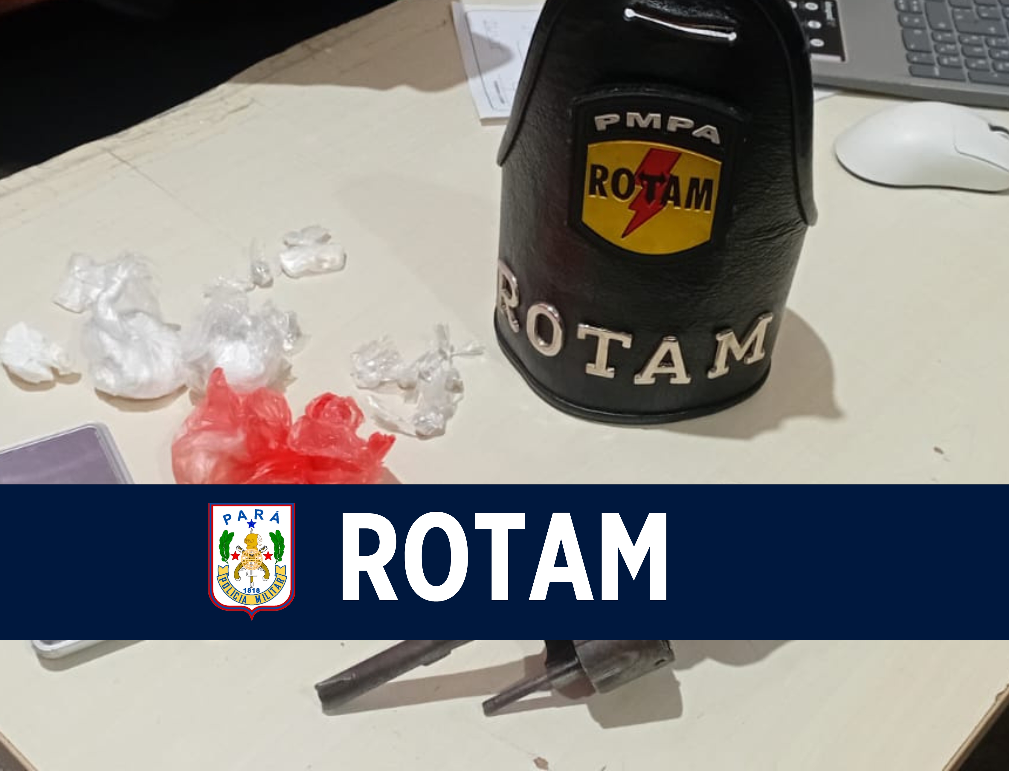 ROTAM apreende arma de fogo e entorpecentes em Tomé-Açu 