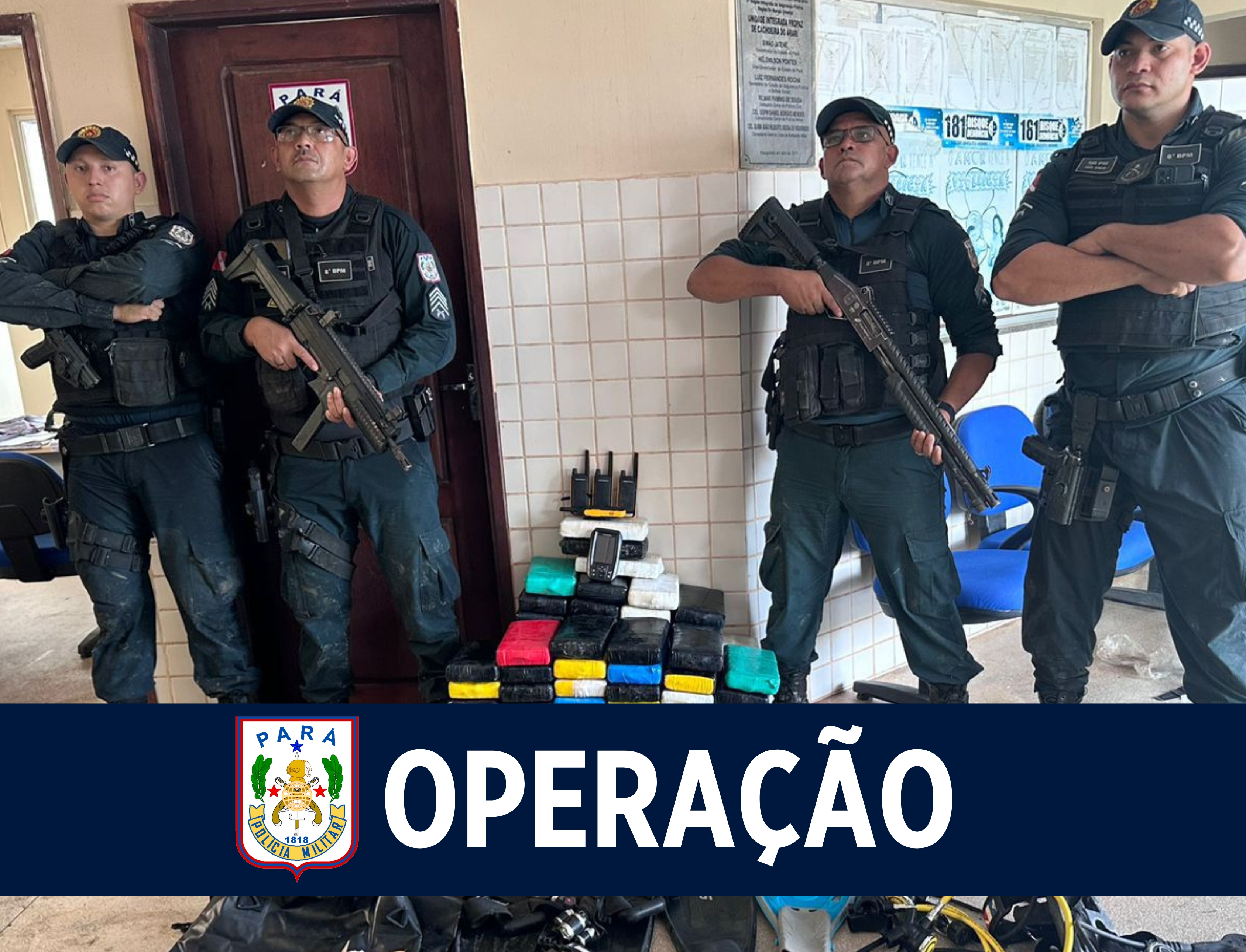 PM apreende 130 kg de drogas e prende dois suspeitos em operação em Cachoeira do Arari