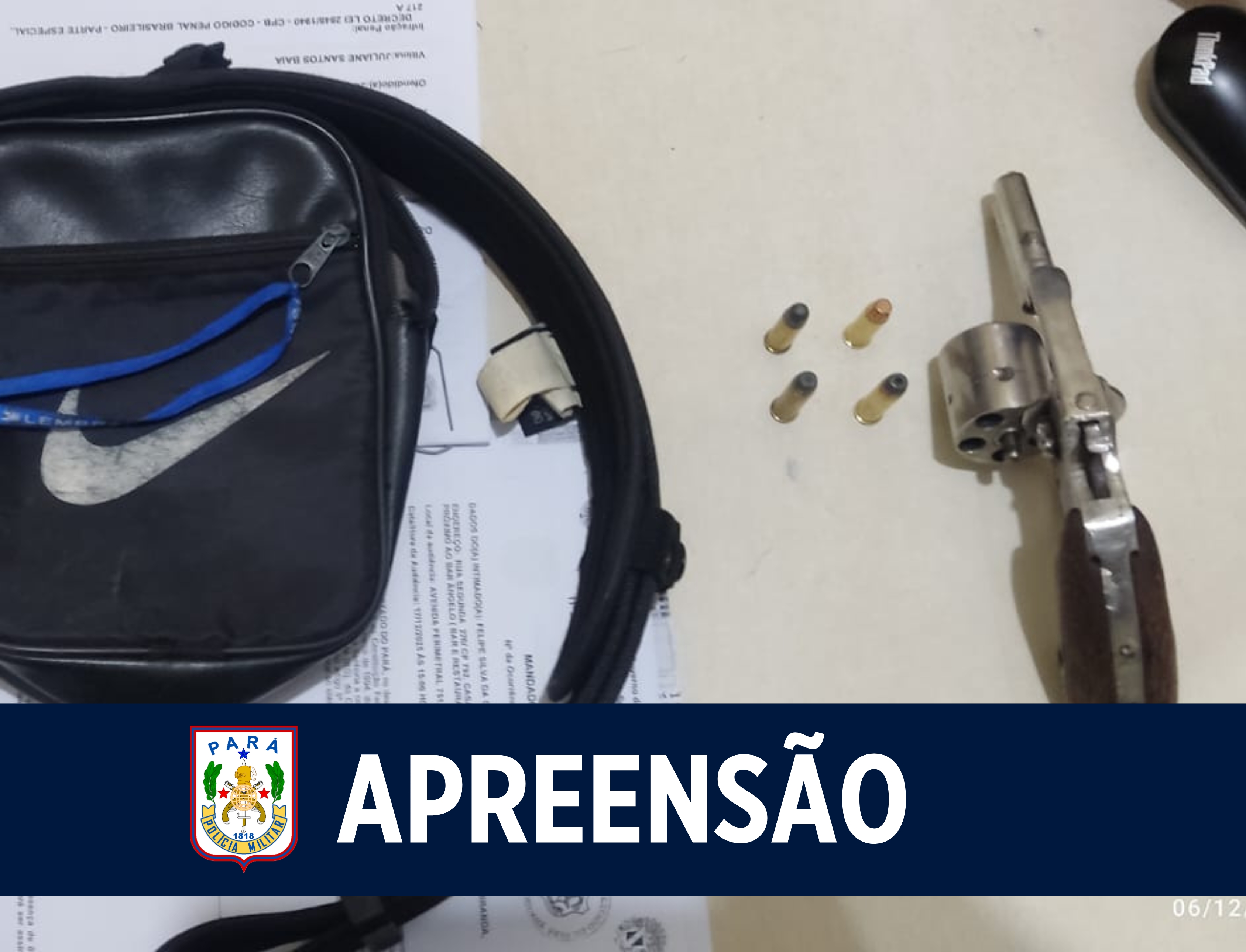 Em Abaetetuba, PM apreende arma de fogo