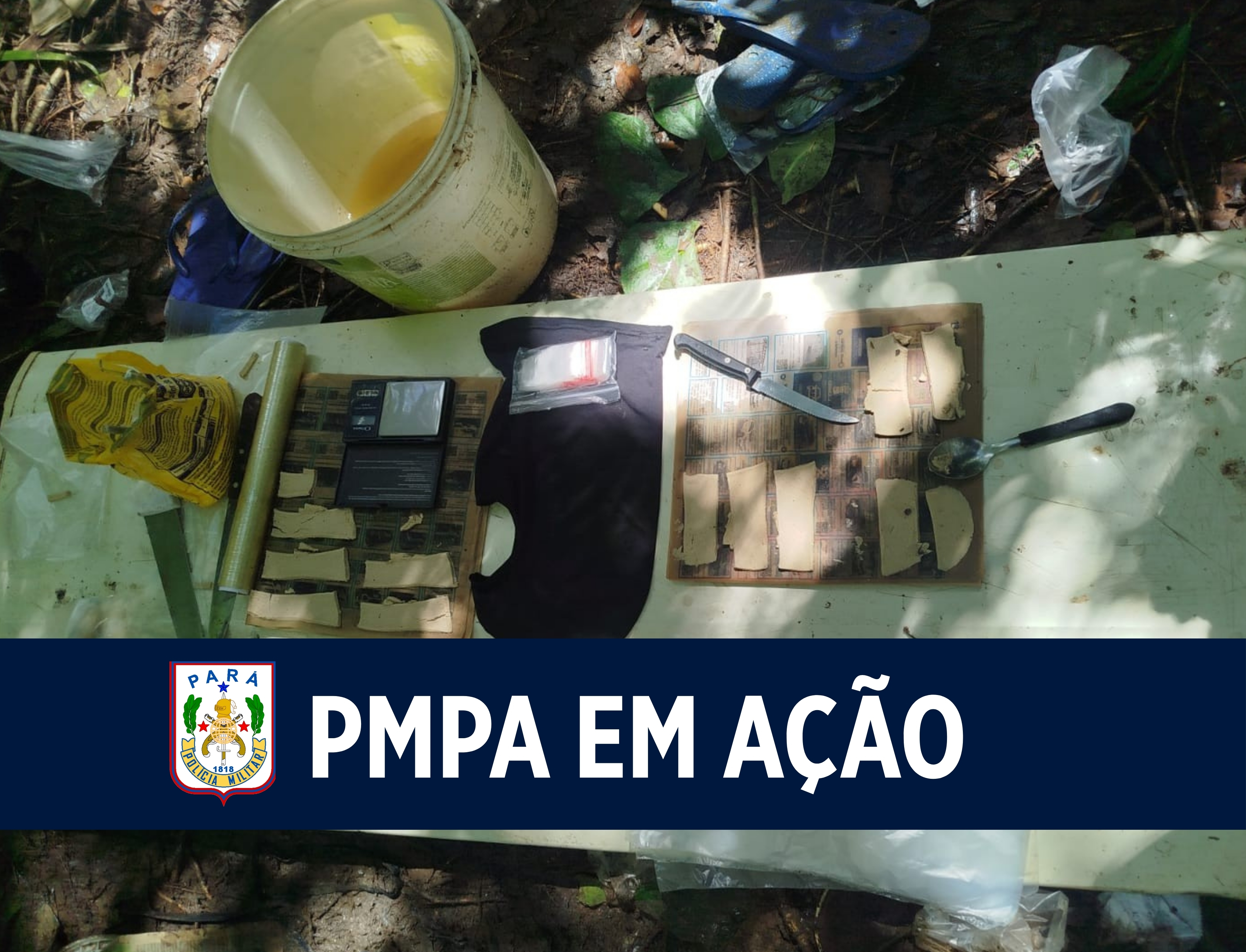 Polícia Militar desativa local de fabricação de drogas na Maracacuera, Icoaraci