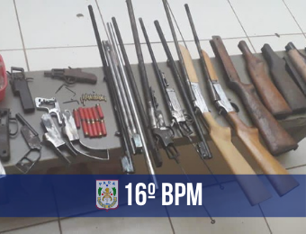 16º BPM apreende pistola, espingardas, munições e peças de armamentos em Altamira