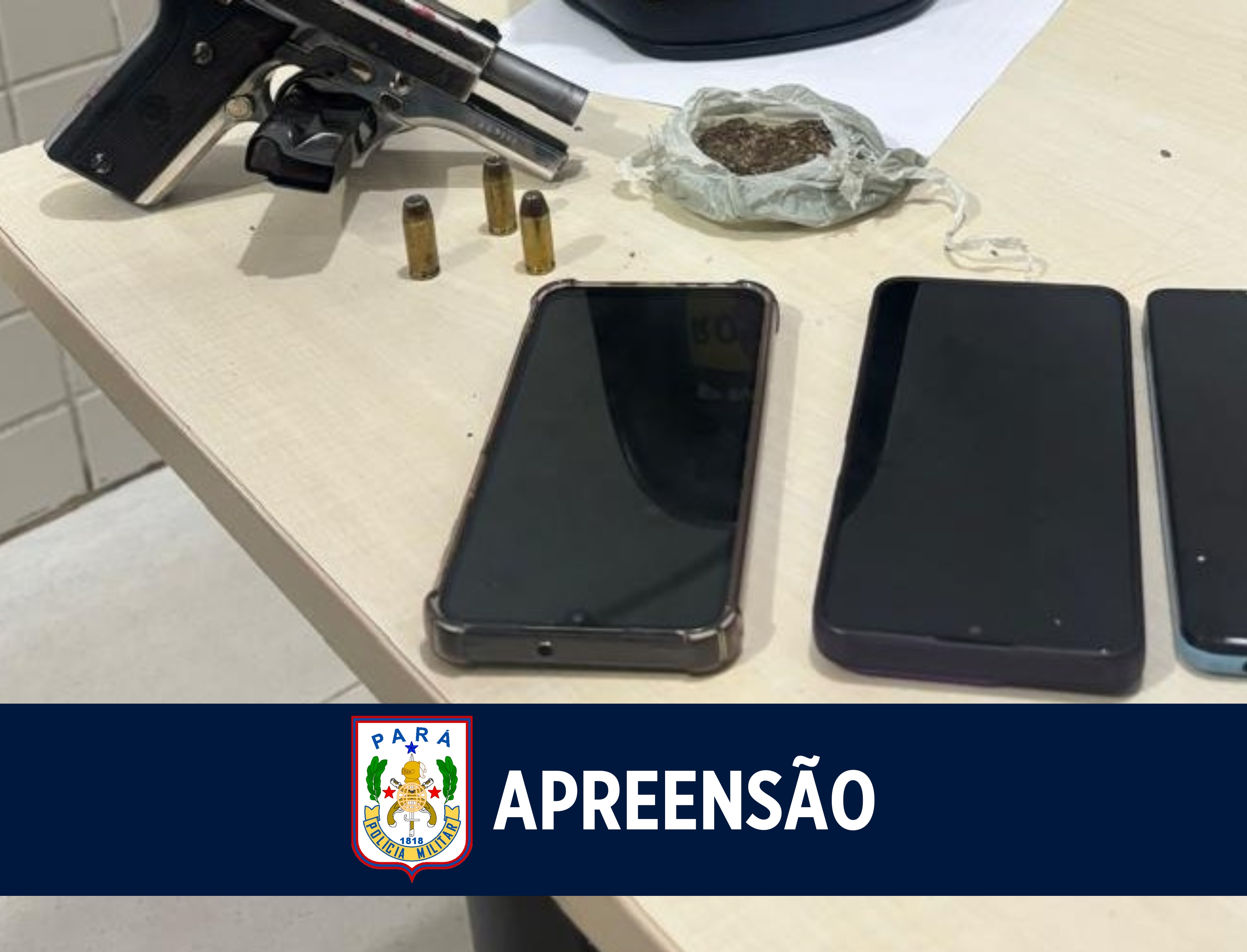 ROTAM apreende pistola e entorpecentes no bairro Jaderlândia, em Ananindeua