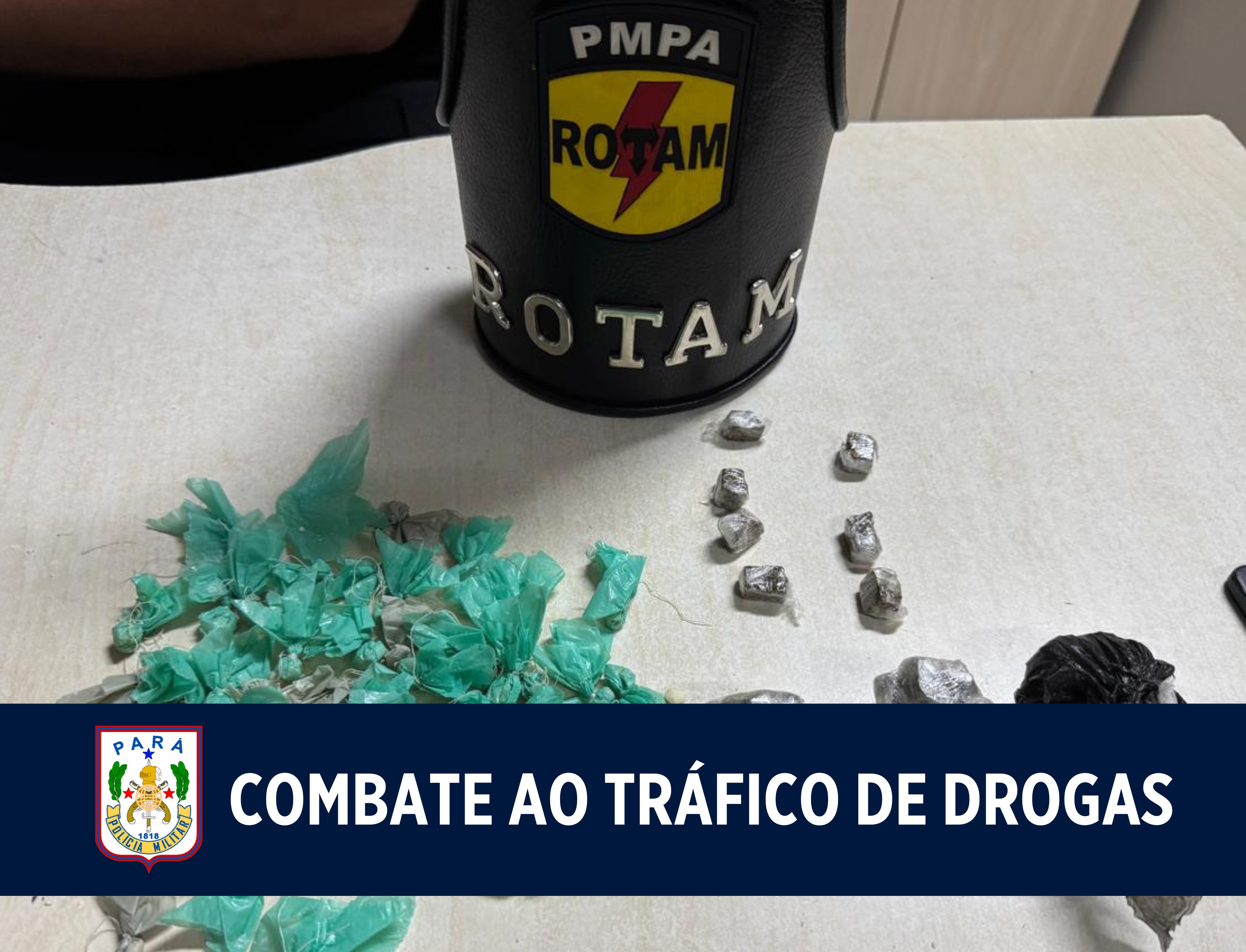 Rotam reforça policiamento e apreende drogas em Marituba