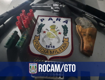Em Altamira, armas e munições são encontradas por equipes da Rocam em uma fazenda
