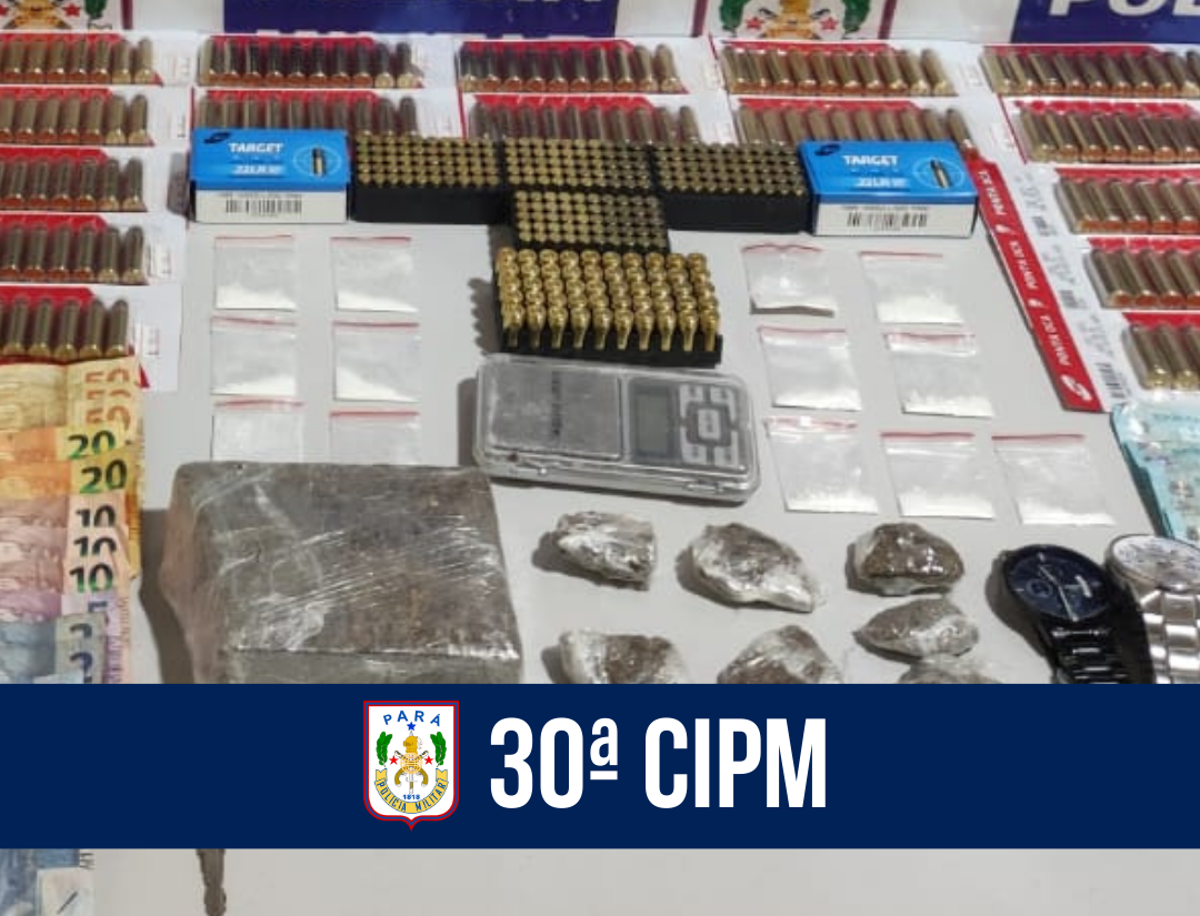30ª CIPM prende suspeito por tráfico e porte ilegal de munições