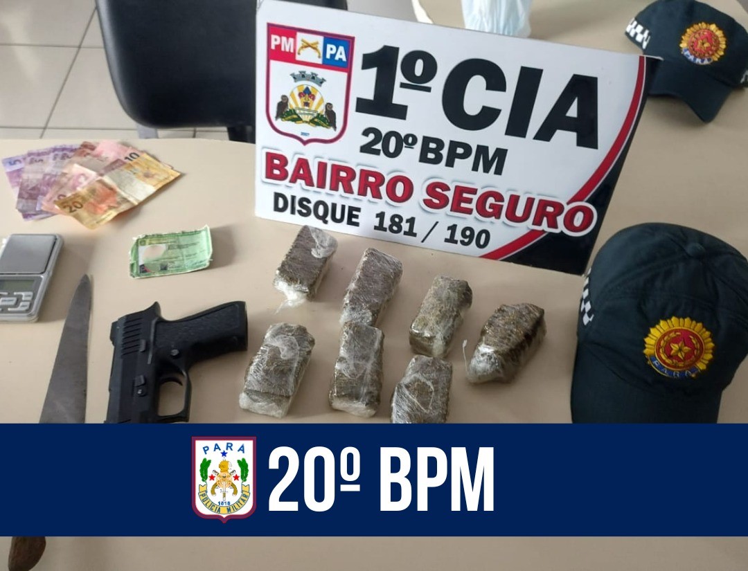 Em Belém, 20⁰ BPM prende suspeitos de roubo e tráfico de drogas