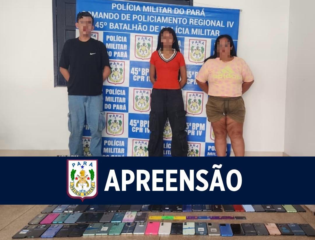 Trio especializado em furtos de celulares é preso no município de Tailândia