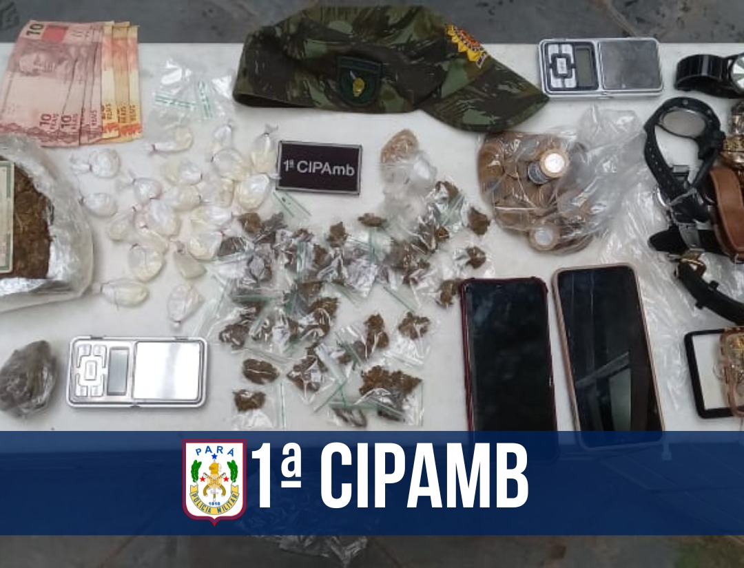 Em Santarém, 1ª Cipamb prende homem suspeito de tráfico de drogas