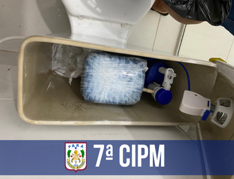 7ª CIPM apreende 600g de cocaína escondidos em descarga de banheiro