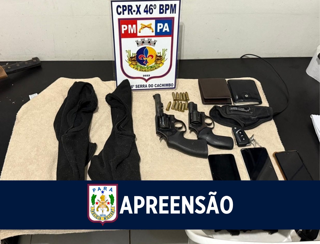 Em Novo Progresso, 46° BPM prende homens por porte ilegal de armas de fogo