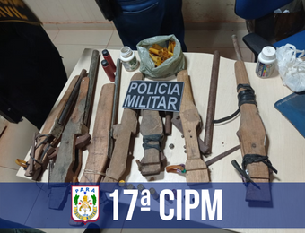PM apreende 7 armas de fabricação caseira e munições em Rurópolis