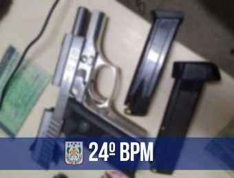 24º BPM prende homem por porte ilegal de arma de fogo