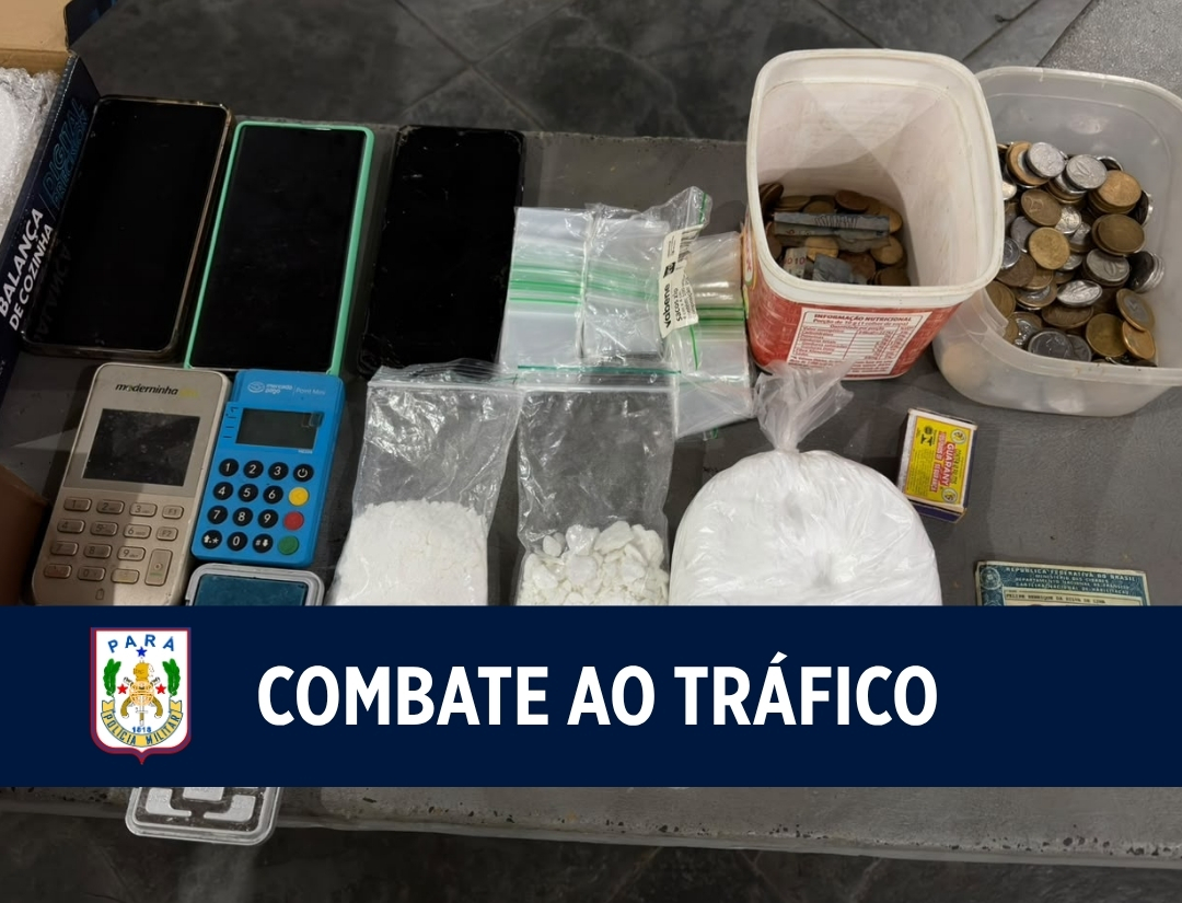 Polícia Militar apreende drogas e equipamentos de comunicação durante ação em Ananindeua