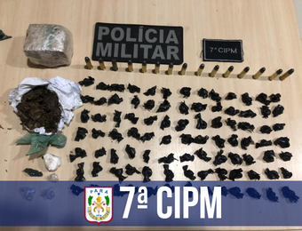 7ª CIPM prende trio com drogas e munições 