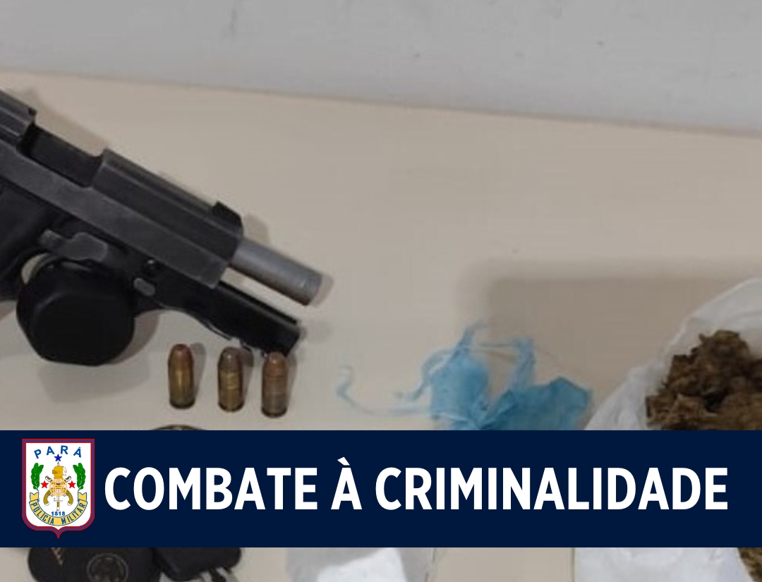 Ação conjunta para cumprimento de mandado de prisão apreende arma de fogo e drogas em Altamira