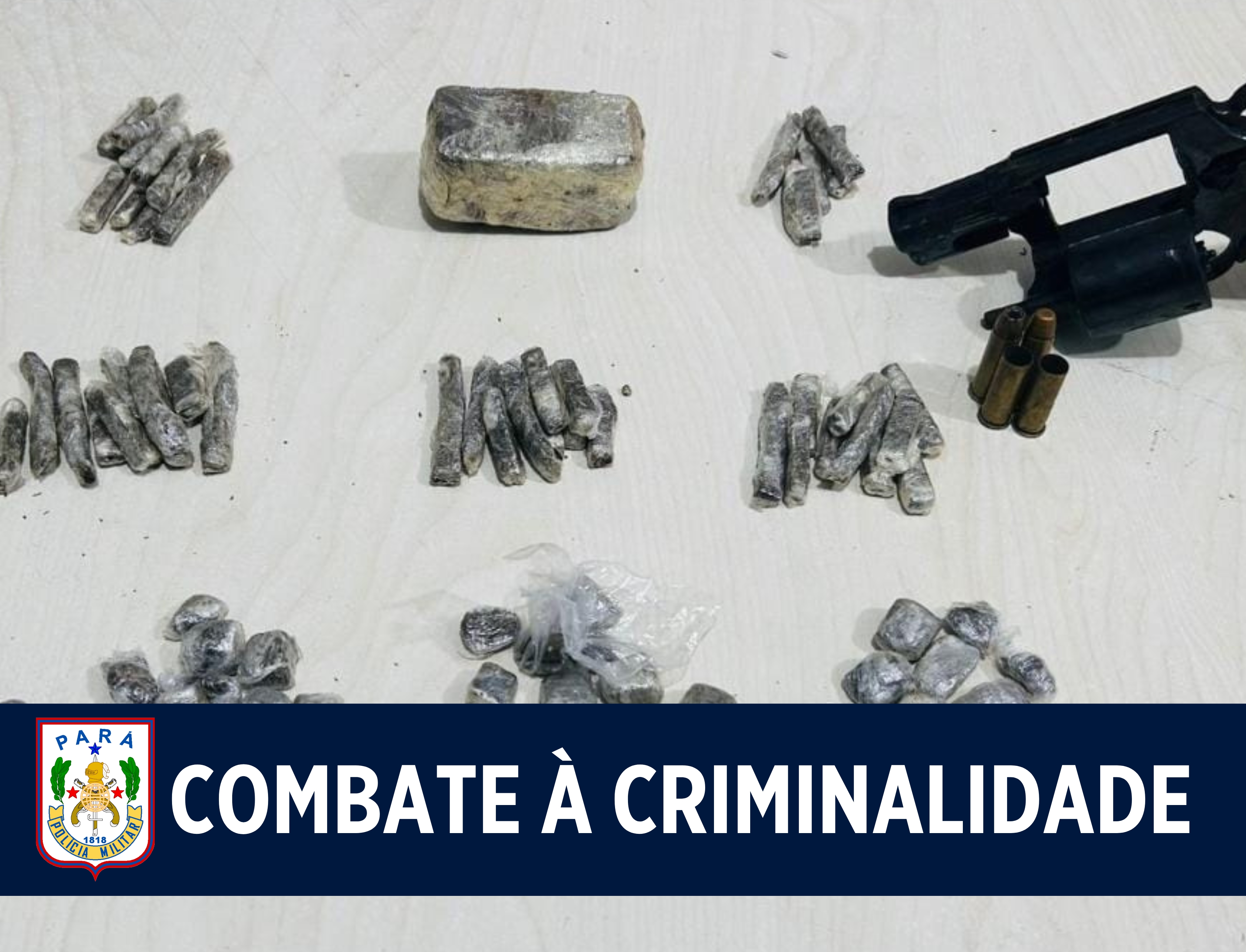 24° BPM apreende drogas e arma de fogo no bairro Tapanã, em Belém