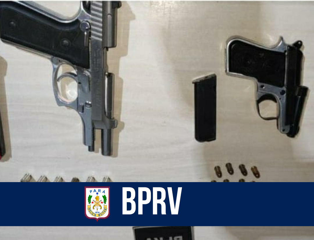 BPRV prende dois suspeitos, apreende armas de fogo e recupera motocicleta