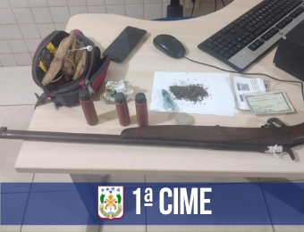 1ª Cime apreende espingarda de fabricação caseira em Marabá