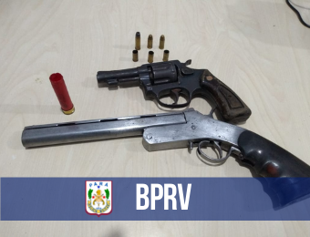 BPRv apreende três armas de fogo e recupera veículo roubado