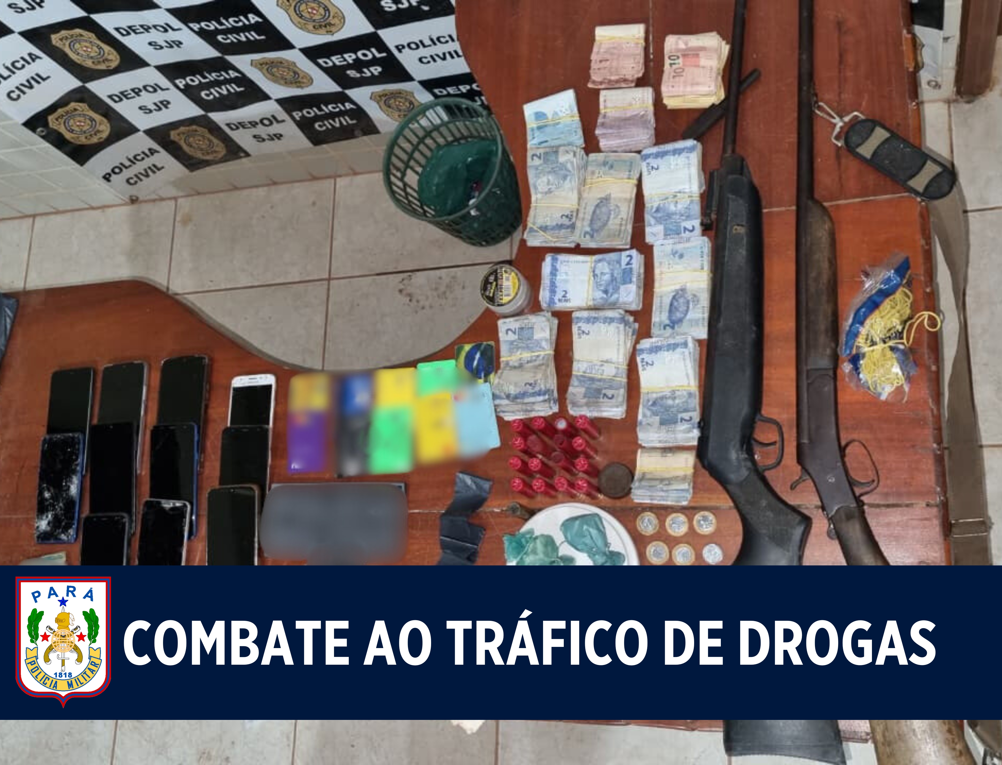 PM desarticula ponto de tráficos de drogas no sudoeste do Estado