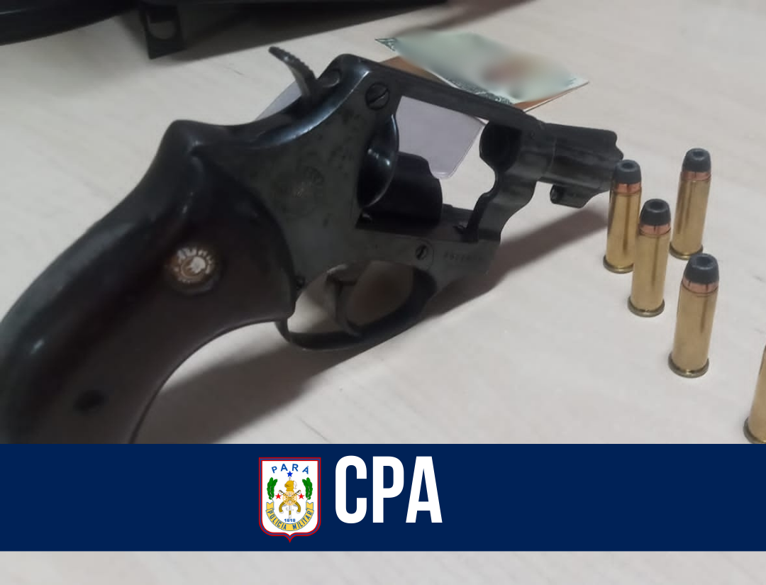 Suspeito de porte ilegal de arma é preso com revólver e munições