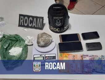 Rocam prende dupla com mais de 2 kg de maconha