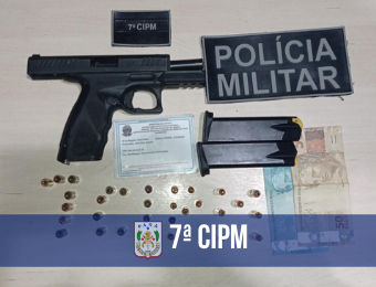 PM prende homem por porte ilegal de arma de fogo e violência doméstica