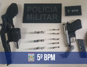 PM apreende duas armas de fogo em Curuçá