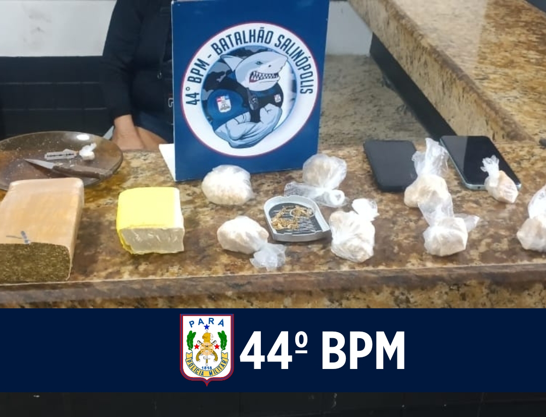44° BPM apreende 1,5 kg de drogas em Salinas
