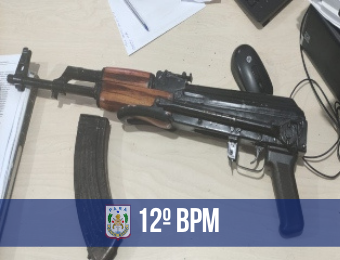 12° Batalhão apreende fuzil AK-47 em Santo Antônio do Tauá