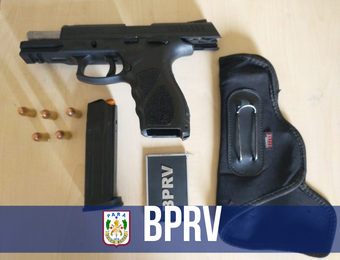 PM apreende pistola .40mm em estrada de Tucuruí