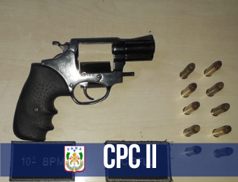 10º BPM prende suspeito por porte ilegal de arma de fogo