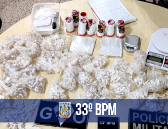 33º BPM recaptura mulher foragida com mais de 2 mil pedras de entorpecentes