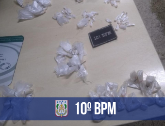 10° BPM aprende centena de petecas de cocaína