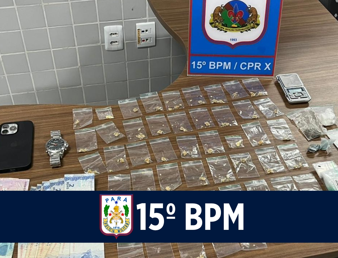 15º BPM prende dois indivíduos e apreende drogas em Jacareacanga