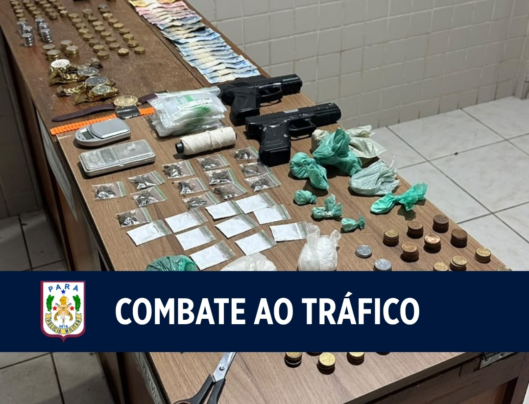 Em Castanhal, homem é preso com drogas, dinheiro e simulacros de arma de fogo