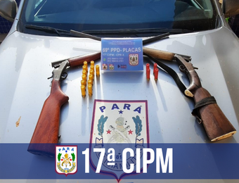 17ª CIPM prende dois suspeitos e apreende três armas de fogo