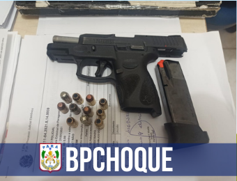 BPchoque apreende simulacro de arma de fogo com suspeito de roubo em São Brás