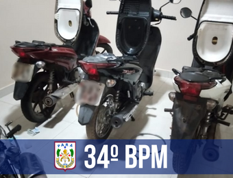 PM prende três e recupera 5 motocicletas furtadas em Marabá