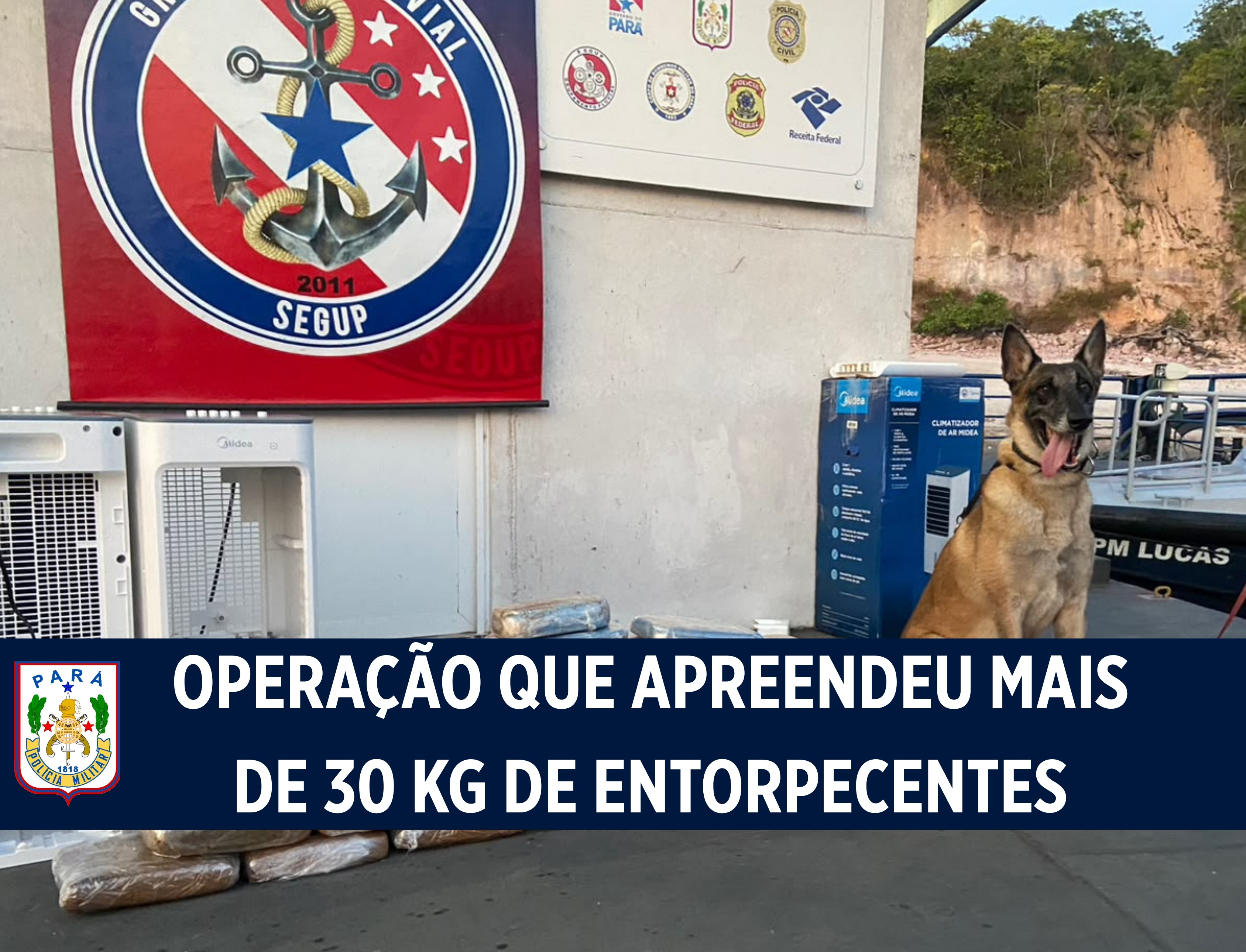 PMPA integra operação que apreendeu mais de 30 kg de entorpecentes, no Baixo Amazonas