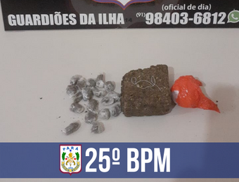 25° BPM prende suspeito de tráfico em Mosqueiro