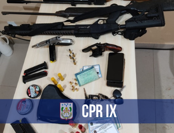 Em Baião, tropas da PM apreendem armas em arsenal bélico