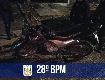 28º BPM recupera moto roubada na Pedreira