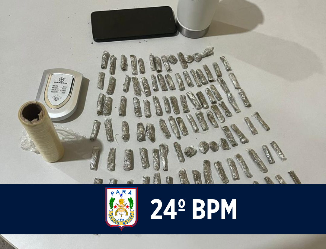 24° BPM apreende 103 porções de entorpecentes no bairro da Pratinha II, em Belém