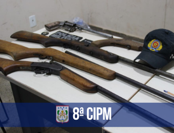 Cinco armas de fogo são apreendidas em Moju