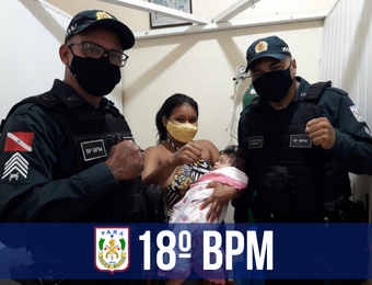 Ação rápida de policiais do 18° BPM salva criança em Monte Alegre
