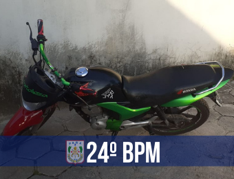 24º BPM recupera motocicleta roubada e prende casal suspeito