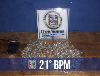 21º BPM prende suspeito com mais de 370 papelotes de maconha em Marituba